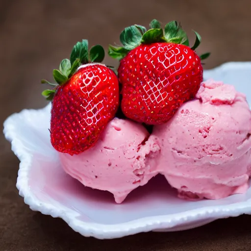 Prompt: Strawberry ice cream