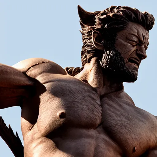 Image similar to Wolverine as a Greek statue 4k detail