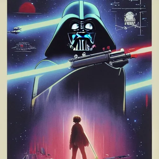 Image similar to film still Poster of Star Wars Return of the Jedi Artwork by Dice Tsutsumi, Makoto Shinkai, Studio Ghibli