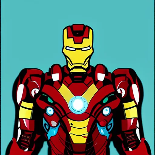 Image similar to cartoon Johnny Depp as iron man, hd, comic style