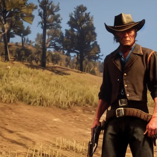 Prompt: clint eastwood in red dead redemption 2 hd