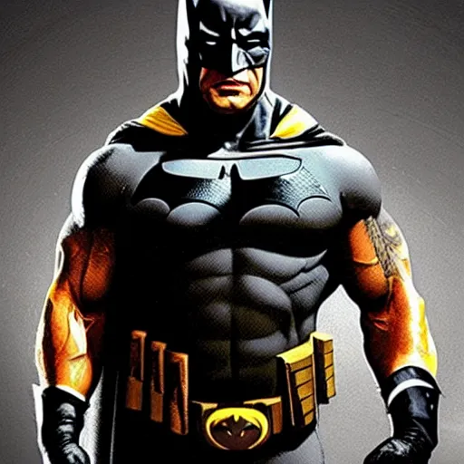 Image similar to Dwayne Johnson as batman