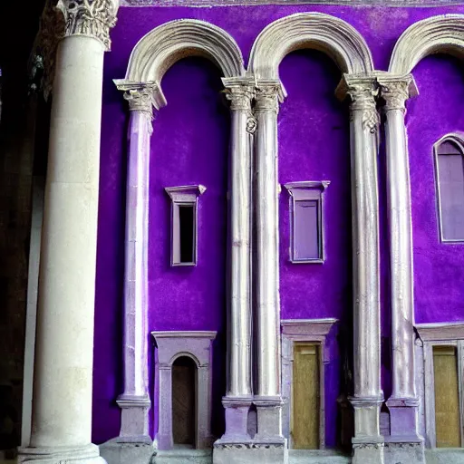 Image similar to renaissance architecture portal to a purple hell