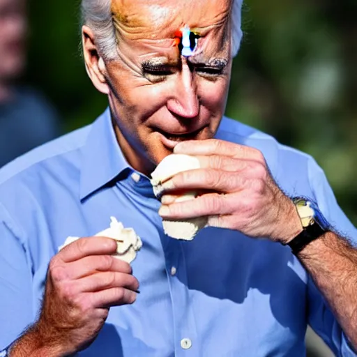 Image similar to Joe Biden eating ice cream