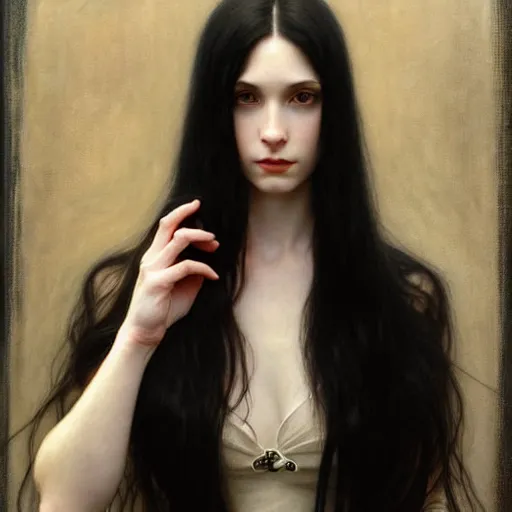 portrait of a beautiful pale skin female with long, Stable Diffusion