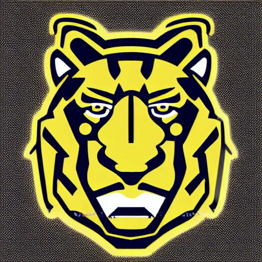 Image similar to a golden panther head logo, sports logo, esports mascot, simplistic, high school mascot,