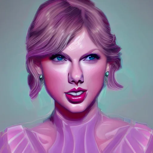 Image similar to Taylor Swift made of purple ice, trending on artstation