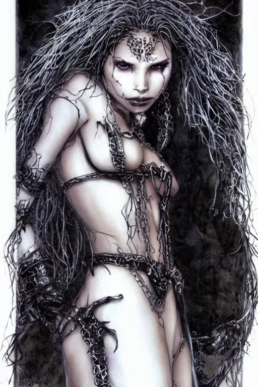 Image similar to zoe kravitz as a vampire queen by luis royo