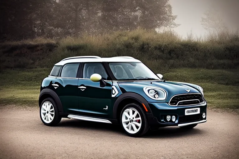 Image similar to “Poster of Mini Cooper Countryman Hybrid. Retro style.”