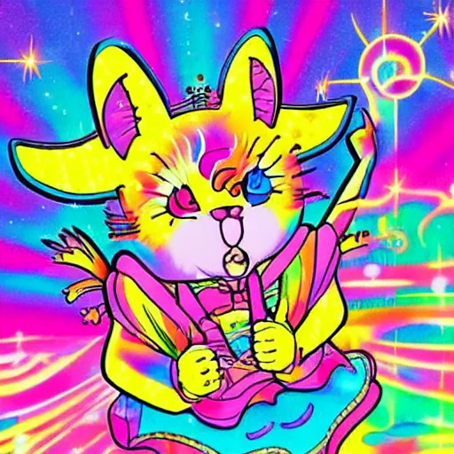 Image similar to Lisa Frank and 1990\'s manga collaboration