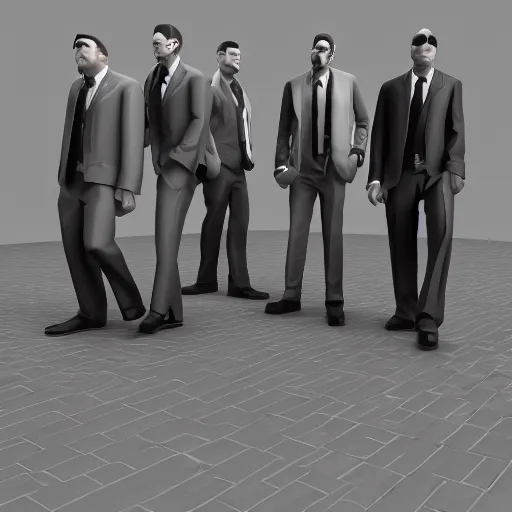 Prompt: mafia in 3 d render