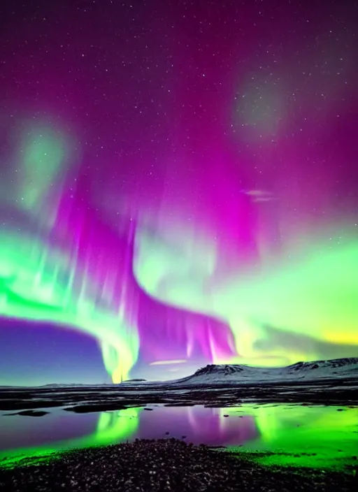 Image similar to northern lights in the night sky over iceland