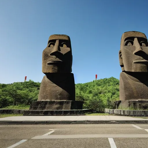 Prompt: Moai Statue in North Korea