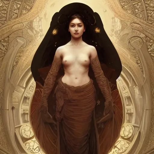 Image similar to portrait of a old mage, intricate, elegant, highly detailed, digital painting, artstation, concept art, smooth, sharp focus, illustration, art by artgerm and greg rutkowski and alphonse mucha and william - adolphe bouguereau