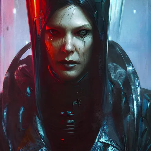 Image similar to evil a. i., cyberpunk, neuromancer, painted by greg rutkowski, painted by stanley artgerm, painted by magali villeneuve, digital art, trending on artstation