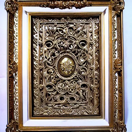 Image similar to beautiful art frame, gaudy, large intricate details