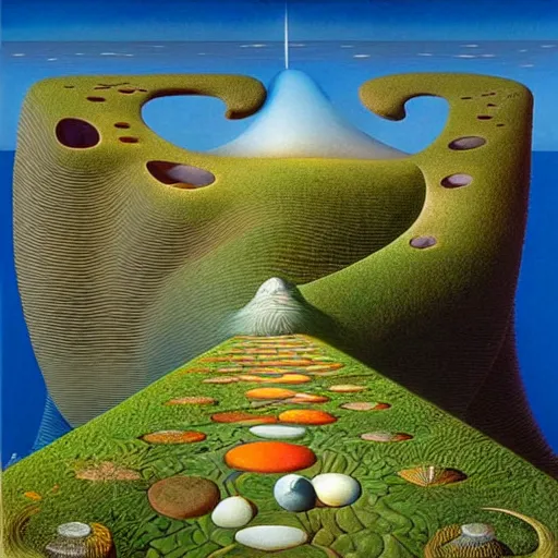 Image similar to the path less taken by jacek yerka, roger dean and salvadore dali w - 7 6 8