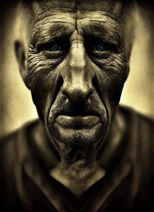 Image similar to handsome anthropomorphic mangle by lee jeffries, gelatin silver process