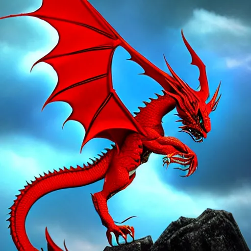 Image similar to red dragon, fantasy, dnd