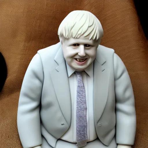 Image similar to Boris Johnson as a porcelain figurine