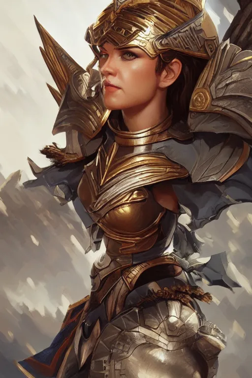 Image similar to amazon valkyrie athena, d & d, fantasy, portrait, highly detailed, headshot, digital painting, trending on artstation, concept art, sharp focus, illustration, art by artgerm and greg rutkowski and magali villeneuve