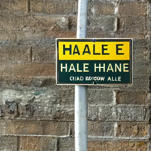 Image similar to a street sign with the text “hale avenue”, cambridge, england