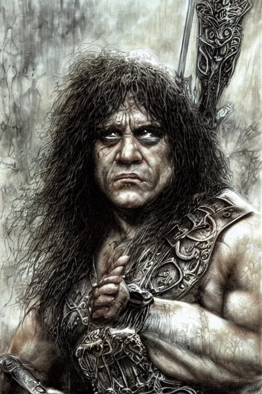 Prompt: danny devito as conan the barbarian by luis royo