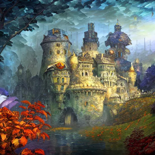 Image similar to underground castles cryengine render by android jones, james christensen, rob gonsalves, leonid afremov and tim white