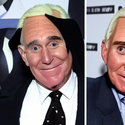 Image similar to roger stone as the penguin in batman