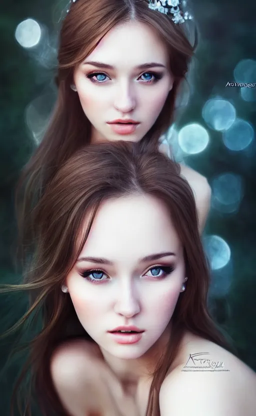 Image similar to a gorgeous russian female photo, bokeh, beautiful face, professionally retouched, soft lighting, realistic, smooth face, full body shot, torso, dress, perfect eyes, sharp focus on eyes, 8 k, high definition, insanely detailed, intricate, elegant, art by artgerm and kyoung hwan kim