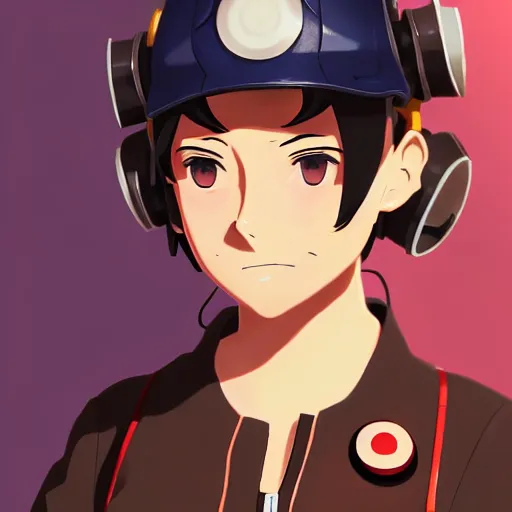 Image similar to beautiful makoto shinkai anime style digital painting of engineer woman from team fortress 2 by valve, 4 k, 8 k, hd, high resolution, highly detailed, intricate detail, ultra realistic faces, digital art, trending on artstation, team fortress 2, your name, weathering with you