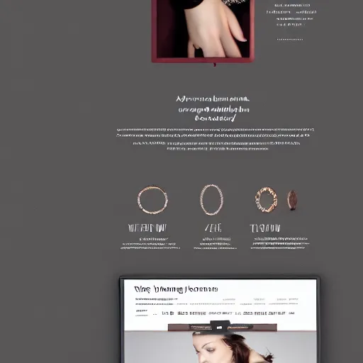 Image similar to landing page of a modern and elegant jewelry, web design, concept
