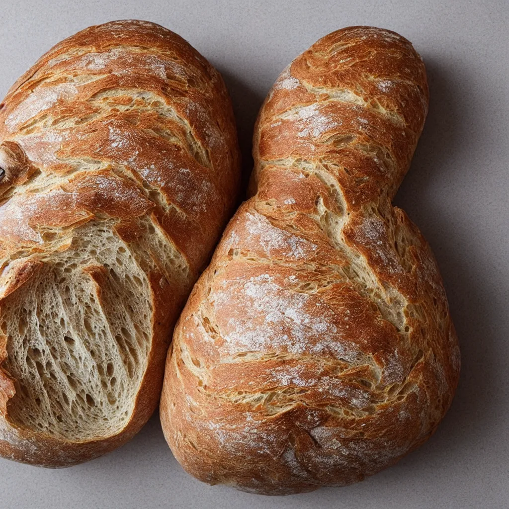 Image similar to a sourdough bread shaped like a tortoise, on a white background, photorealistic