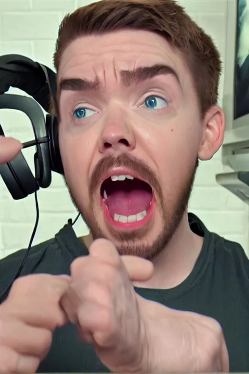 Image similar to Jacksepticeye screaming at the top of his voice