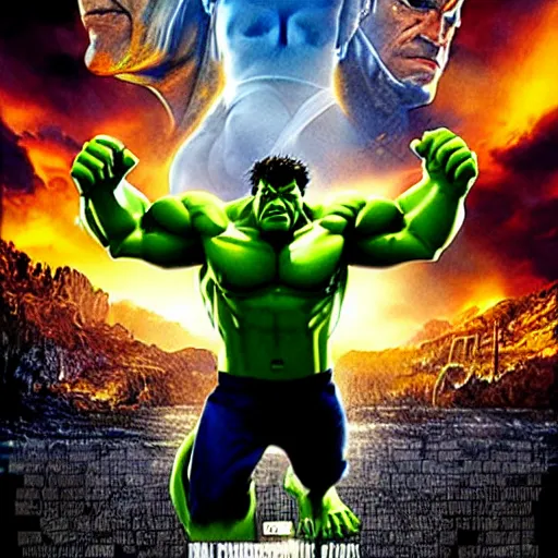 Prompt: Marvel movie poster of Incredible Hulk