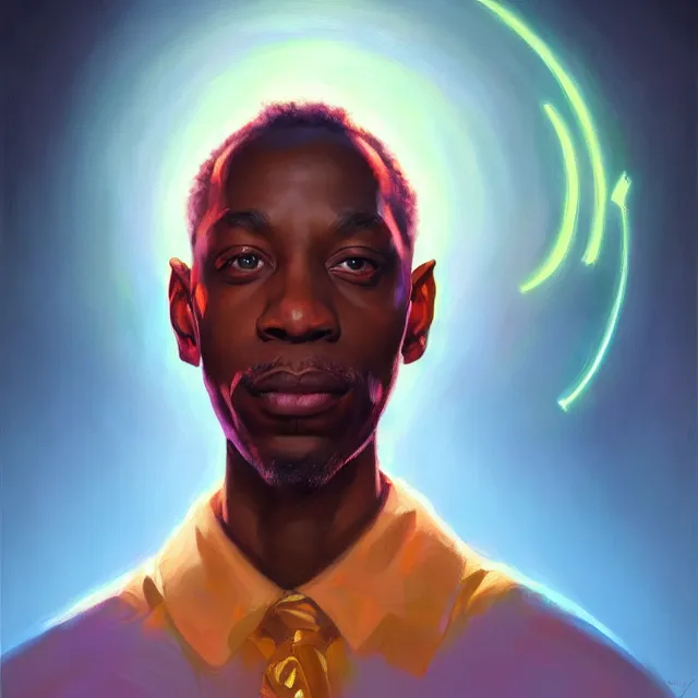 Prompt: portrait of hale berry by mandy jurgens, cartoon, oil painting, visionary art, symmetric, magic symbols, holy halo, dramatic ambient lighting, high detail, vibrant colors,