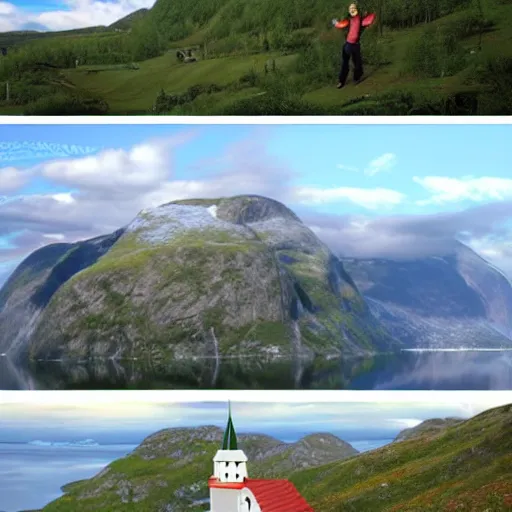 Image similar to a funny meme about norway