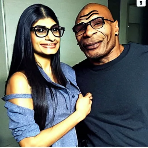 Prompt: Mia Khalifa with the head of mike tyson.