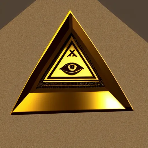 Prompt: 'a golden iluminati pyramid'