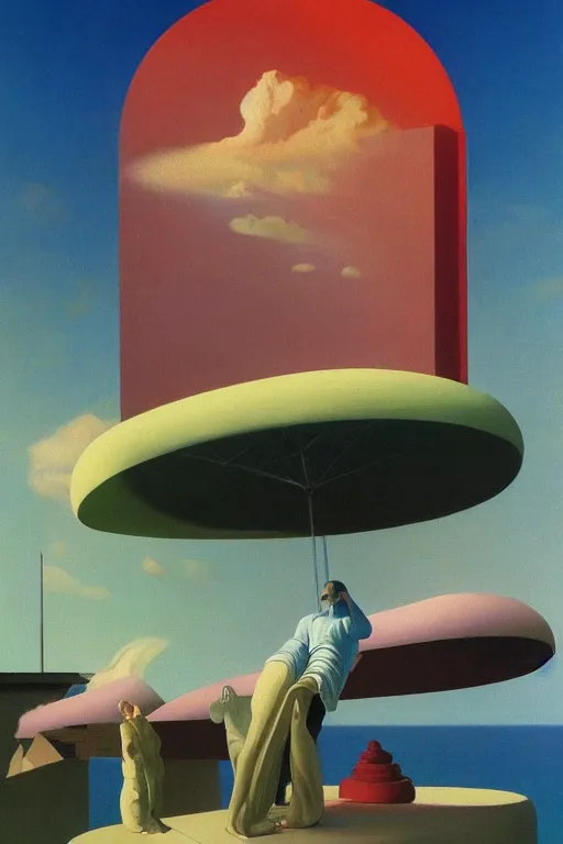 Image similar to liminal vaporwave surrealism dreams, painted by Edward Hopper, painted by salvador dali, painted by moebius, airbrush