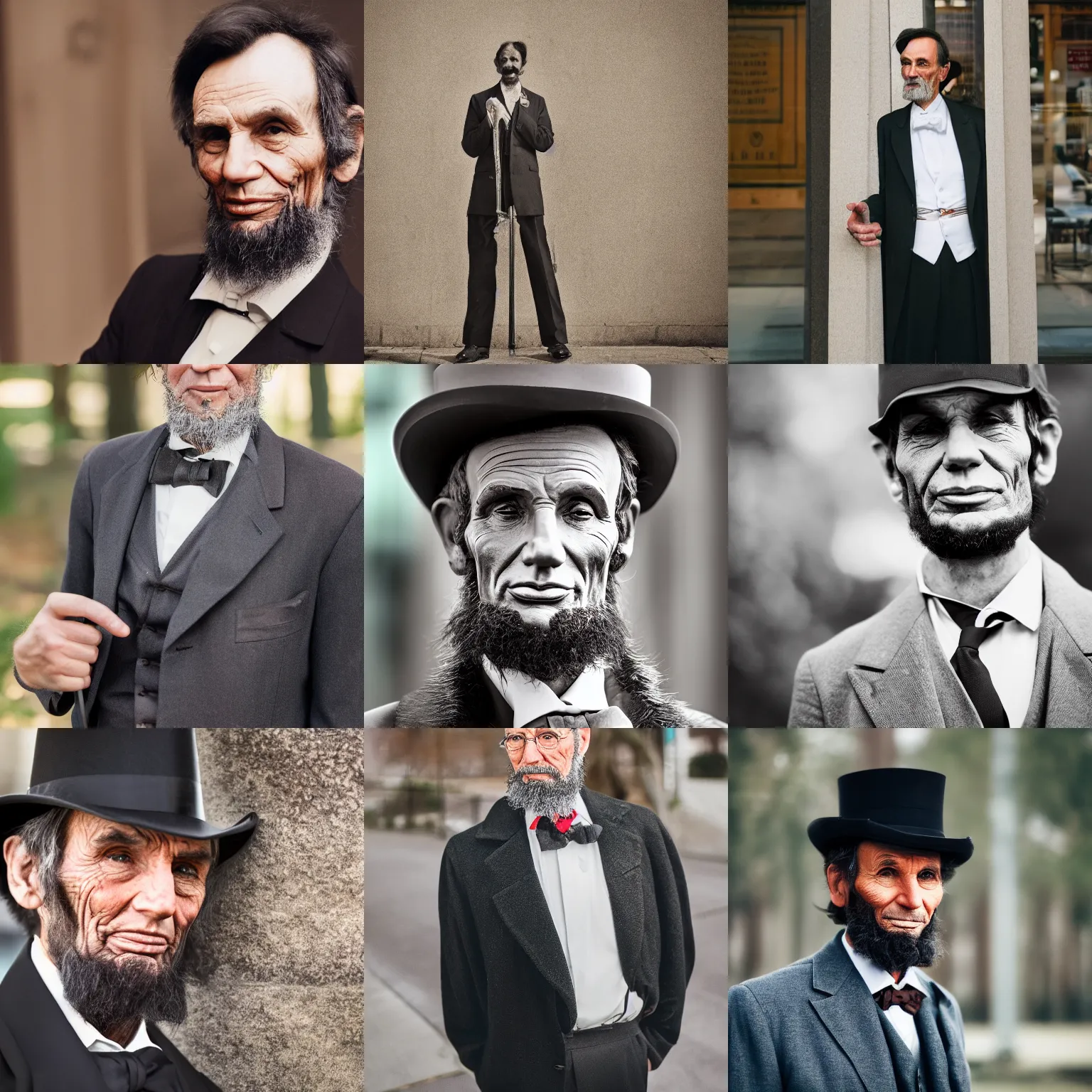 Prompt: portrait of modern day abraham lincoln, iq 4, f / 1. 4, iso 2 0 0, 1 / 1 6 0 s, 8 k, sense of depth, in - frame, 2 0 2 2