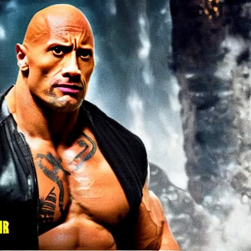 Image similar to Dwayne Johnson as a super villain 4K quality