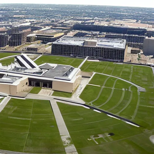 Prompt: a photo of the pentagon taken from a helicopter, ultra realistic,