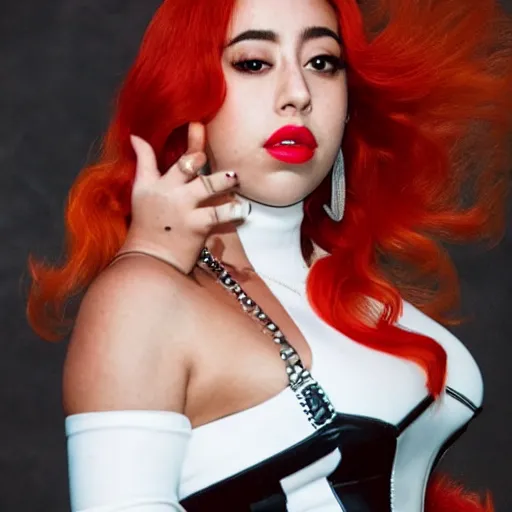 Prompt: Singer Kali Uchis as White as Marvel's Black Widow, red hair, excellent composition, cinematic atmosphere, dynamic dramatic cinematic lighting, precise correct anatomy, aesthetic, very inspirational, grindhouse