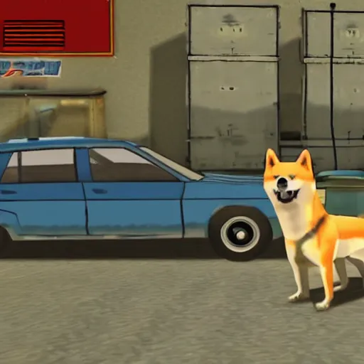 Prompt: a shiba Inu in GTA San Andreas