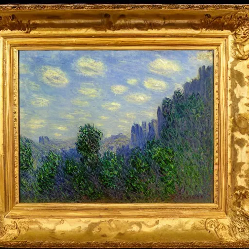 Image similar to Claude Monet Mountainous Landscape, 1860, oil on canvas deframed