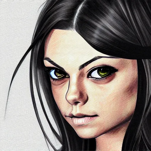 Image similar to a portrait of mila kunis, anime art style