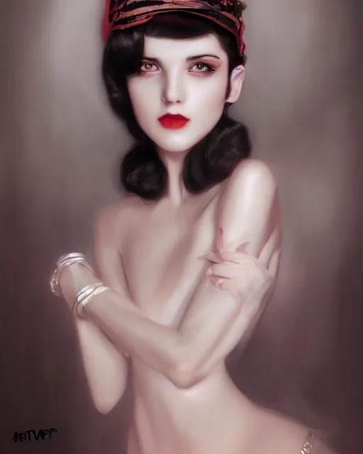 Prompt: artgerm and wlop close portrait digital realist painting of a 1 9 2 0 s beautiful woman at a party in a mansion, strong contrast, unreal engine, hyper realism, realistic shading, cinematic composition, realistic render, octane render, detailed textures, photorealistic, ultrawide shot, 3 5 mm film