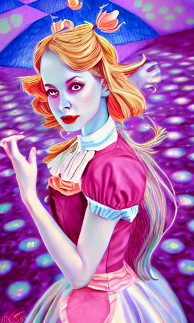Image similar to alice, from alice in wonder land ( 2 0 1 0 ), portrait, sharp focus, digital art, trippy, concept art, dynamic lighting, art by emylie boivin, rossdraws