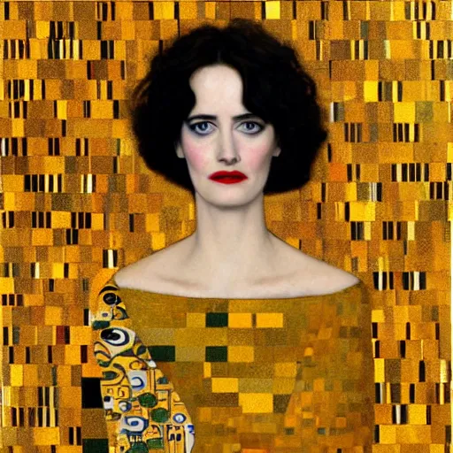 Image similar to Eva Green in the style of Gustav Klimt